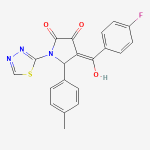 molecular formula C20H14FN3O3S B2620883 4-(4-氟苯甲酰)-3-羟基-1-(1,3,4-噻二唑-2-基)-5-(对甲苯基)-1H-吡咯-2(5H)-酮 CAS No. 307541-42-0
