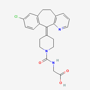 molecular formula C22H22ClN3O3 B2620884 N-{[4-(8-chloro-5,6-dihydro-11H-benzo[5,6]cyclohepta[1,2-b]pyridin-11-ylidene)piperidin-1-yl]carbonyl}glycine CAS No. 929849-57-0