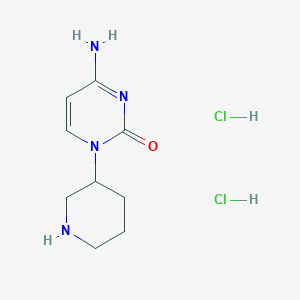 molecular formula C9H16Cl2N4O B2620897 4-Amino-1-piperidin-3-ylpyrimidin-2-one;dihydrochloride CAS No. 2445785-50-0