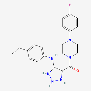 molecular formula C21H23FN6O B2620901 N-(4-ethylphenyl)-4-[4-(4-fluorophenyl)piperazine-1-carbonyl]-1H-1,2,3-triazol-5-amine CAS No. 1291842-82-4