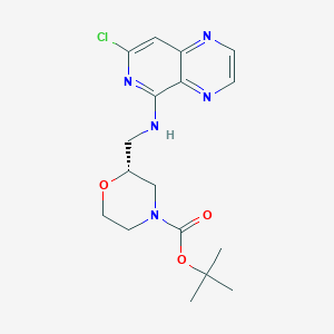 molecular formula C17H22ClN5O3 B2620902 (R)-tert-butyl 2-((7-chloropyrido[4,3-b]pyrazin-5-ylamino)methyl)morpholine-4-carboxylate CAS No. 1400589-53-8