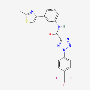 molecular formula C19H13F3N6OS B2620903 N-(3-(2-methylthiazol-4-yl)phenyl)-2-(4-(trifluoromethyl)phenyl)-2H-tetrazole-5-carboxamide CAS No. 1396851-82-3
