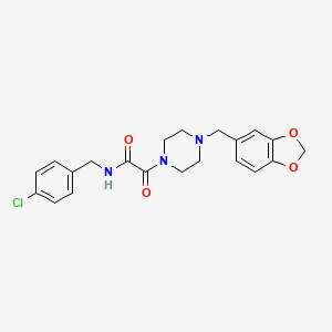 molecular formula C21H22ClN3O4 B2620905 2-(4-(benzo[d][1,3]dioxol-5-ylmethyl)piperazin-1-yl)-N-(4-chlorobenzyl)-2-oxoacetamide CAS No. 941998-36-3