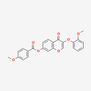 molecular formula C24H18O7 B2620908 3-(2-甲氧基苯氧基)-4-氧代-4H-苯并色喃-7-基 4-甲氧基苯甲酸酯 CAS No. 858768-48-6