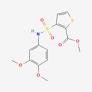 molecular formula C14H15NO6S2 B2620909 Methyl 3-[(3,4-dimethoxyphenyl)sulfamoyl]thiophene-2-carboxylate CAS No. 895261-04-8
