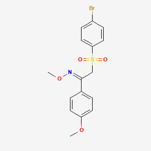 molecular formula C16H16BrNO4S B2620912 2-[(4-bromophenyl)sulfonyl]-1-(4-methoxyphenyl)-1-ethanone O-methyloxime CAS No. 338400-82-1