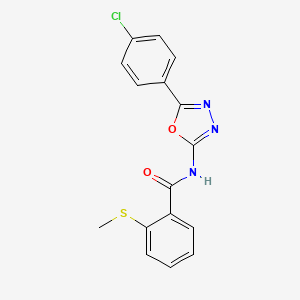 molecular formula C16H12ClN3O2S B2620920 N-[5-(4-chlorophenyl)-1,3,4-oxadiazol-2-yl]-2-methylsulfanylbenzamide CAS No. 896026-43-0