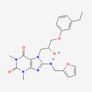 molecular formula C23H27N5O5 B2620925 7-(3-(3-ethylphenoxy)-2-hydroxypropyl)-8-((furan-2-ylmethyl)amino)-1,3-dimethyl-1H-purine-2,6(3H,7H)-dione CAS No. 941873-49-0