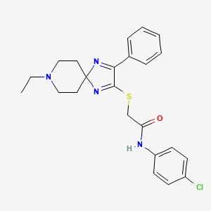 N-(4-chlorophenyl)-2-((8-ethyl-3-phenyl-1,4,8-triazaspiro[4.5]deca-1,3-dien-2-yl)thio)acetamide