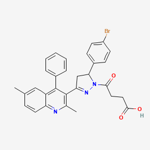 B2620932 4-(5-(4-bromophenyl)-3-(2,6-dimethyl-4-phenylquinolin-3-yl)-4,5-dihydro-1H-pyrazol-1-yl)-4-oxobutanoic acid CAS No. 330189-41-8