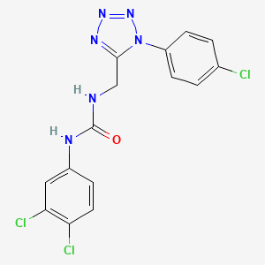 molecular formula C15H11Cl3N6O B2620939 1-((1-(4-chlorophenyl)-1H-tetrazol-5-yl)methyl)-3-(3,4-dichlorophenyl)urea CAS No. 941964-90-5