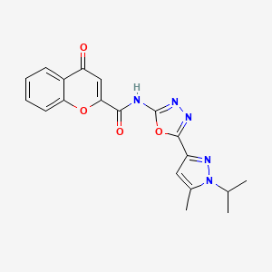N-(5-(1-isopropyl-5-methyl-1H-pyrazol-3-yl)-1,3,4-oxadiazol-2-yl)-4-oxo-4H-chromene-2-carboxamide