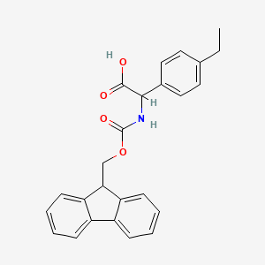 molecular formula C25H23NO4 B2620956 (R)-(4-Ethyl-phenyl)-[(9H-fluoren-9-ylmethoxycarbonylamino)]-acetic acid CAS No. 1695944-11-6