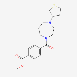 molecular formula C18H24N2O3S B2620957 Methyl 4-(4-(tetrahydrothiophen-3-yl)-1,4-diazepane-1-carbonyl)benzoate CAS No. 2309310-79-8