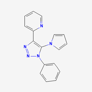 molecular formula C17H13N5 B2620958 2-[1-phenyl-5-(1H-pyrrol-1-yl)-1H-1,2,3-triazol-4-yl]pyridine CAS No. 2415455-98-8