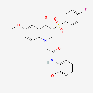 2-[3-(4-fluorophenyl)sulfonyl-6-methoxy-4-oxoquinolin-1-yl]-N-(2-methoxyphenyl)acetamide