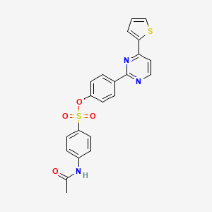 molecular formula C22H17N3O4S2 B2620969 4-[4-(2-Thienyl)-2-pyrimidinyl]phenyl 4-(acetylamino)benzenesulfonate CAS No. 477862-27-4