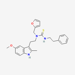molecular formula C26H29N3O2S B2620975 1-(furan-2-ylmethyl)-1-(2-(5-methoxy-2-methyl-1H-indol-3-yl)ethyl)-3-phenethylthiourea CAS No. 851937-22-9