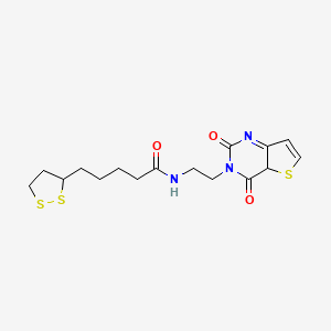 molecular formula C16H21N3O3S3 B2620977 N-(2-{2,4-dioxo-1H,2H,3H,4H-thieno[3,2-d]pyrimidin-3-yl}ethyl)-5-(1,2-dithiolan-3-yl)pentanamide CAS No. 1903601-52-4