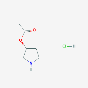 molecular formula C6H12ClNO2 B2620988 [(3R)-Pyrrolidin-3-yl] acetate;hydrochloride CAS No. 665019-36-3