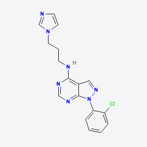 1-(2-chlorophenyl)-N-[3-(1H-imidazol-1-yl)propyl]-1H-pyrazolo[3,4-d]pyrimidin-4-amine