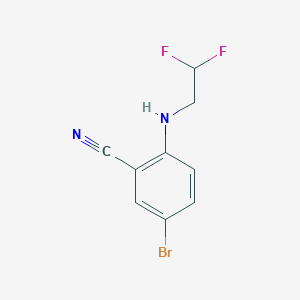 molecular formula C9H7BrF2N2 B2621006 5-Bromo-2-(2,2-difluoroethylamino)benzonitrile CAS No. 1545570-06-6