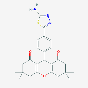 molecular formula C25H27N3O3S B262102 9-[4-(5-amino-1,3,4-thiadiazol-2-yl)phenyl]-3,3,6,6-tetramethyl-3,4,5,6,7,9-hexahydro-1H-xanthene-1,8(2H)-dione 