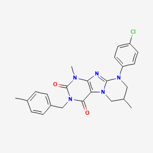 9-(4-chlorophenyl)-1,7-dimethyl-3-(4-methylbenzyl)-6,7,8,9-tetrahydropyrimido[2,1-f]purine-2,4(1H,3H)-dione