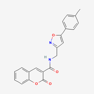 2-oxo-N-((5-(p-tolyl)isoxazol-3-yl)methyl)-2H-chromene-3-carboxamide