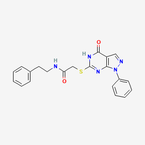 2-((4-oxo-1-phenyl-4,5-dihydro-1H-pyrazolo[3,4-d]pyrimidin-6-yl)thio)-N-phenethylacetamide