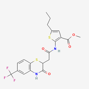 methyl 2-(2-(3-oxo-6-(trifluoromethyl)-3,4-dihydro-2H-benzo[b][1,4]thiazin-2-yl)acetamido)-5-propylthiophene-3-carboxylate