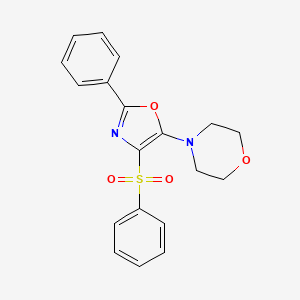 molecular formula C19H18N2O4S B2621033 4-[4-(Benzenesulfonyl)-2-phenyl-1,3-oxazol-5-yl]morpholine CAS No. 145317-90-4
