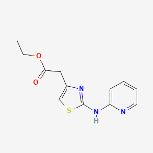 molecular formula C12H13N3O2S B2621034 Ethyl 2-[2-(pyridin-2-ylamino)-1,3-thiazol-4-yl]acetate CAS No. 839688-91-4