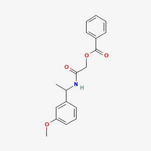 molecular formula C18H19NO4 B2621037 2-((1-(3-Methoxyphenyl)ethyl)amino)-2-oxoethyl benzoate CAS No. 1794853-59-0