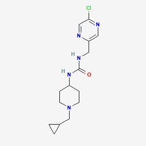 molecular formula C15H22ClN5O B2621040 3-[(5-Chloropyrazin-2-yl)methyl]-1-[1-(cyclopropylmethyl)piperidin-4-yl]urea CAS No. 2094203-70-8