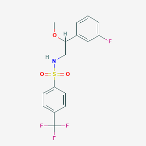 molecular formula C16H15F4NO3S B2621044 N-(2-(3-fluorophenyl)-2-methoxyethyl)-4-(trifluoromethyl)benzenesulfonamide CAS No. 1797896-81-1