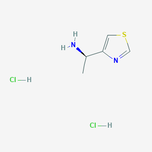 molecular formula C5H10Cl2N2S B2621050 (R)-1-Thiazol-4-yl-ethylamine dihydrochloride CAS No. 1965305-33-2