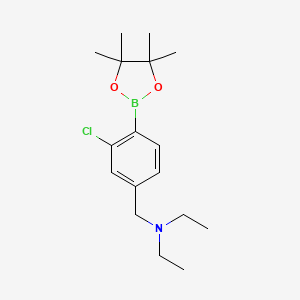 molecular formula C17H27BClNO2 B2621051 2-Chloro-4-(N,N-diethylaminomethyl)phenylboronic acid, pinacol ester CAS No. 2096341-19-2