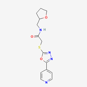2-[(5-pyridin-4-yl-1,3,4-oxadiazol-2-yl)thio]-N-(tetrahydrofuran-2-ylmethyl)acetamide