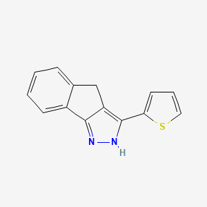 molecular formula C14H10N2S B2621055 2-茚并[2,3-D]吡唑-3-基噻吩 CAS No. 34708-97-9