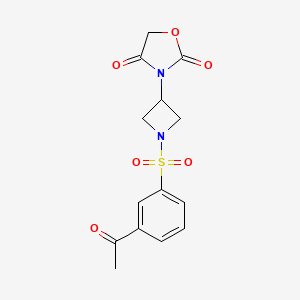 3-(1-((3-Acetylphenyl)sulfonyl)azetidin-3-yl)oxazolidine-2,4-dione