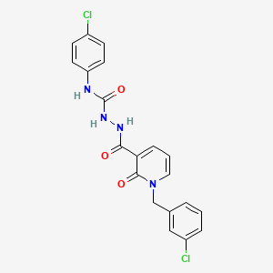 molecular formula C20H16Cl2N4O3 B2621059 2-(1-(3-chlorobenzyl)-2-oxo-1,2-dihydropyridine-3-carbonyl)-N-(4-chlorophenyl)hydrazinecarboxamide CAS No. 1105225-79-3
