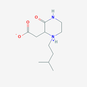 2-[1-(3-Methylbutyl)-3-oxopiperazin-1-ium-2-yl]acetate