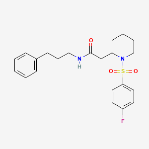 2-(1-((4-fluorophenyl)sulfonyl)piperidin-2-yl)-N-(3-phenylpropyl)acetamide