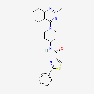 molecular formula C24H27N5OS B2621074 N-(1-(2-methyl-5,6,7,8-tetrahydroquinazolin-4-yl)piperidin-4-yl)-2-phenylthiazole-4-carboxamide CAS No. 2034346-98-8