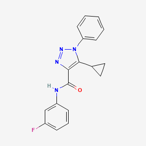 molecular formula C18H15FN4O B2621082 5-cyclopropyl-N-(3-fluorophenyl)-1-phenyl-1H-1,2,3-triazole-4-carboxamide CAS No. 954828-82-1