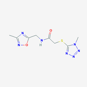 N-((3-methyl-1,2,4-oxadiazol-5-yl)methyl)-2-((1-methyl-1H-tetrazol-5-yl)thio)acetamide