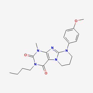 molecular formula C20H25N5O3 B2621103 3-butyl-9-(4-methoxyphenyl)-1-methyl-7,8-dihydro-6H-purino[7,8-a]pyrimidine-2,4-dione CAS No. 845628-23-1