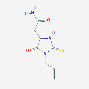 molecular formula C8H11N3O2S B262111 2-(5-Oxo-1-prop-2-enyl-2-sulfanylideneimidazolidin-4-yl)acetamide 