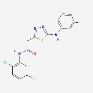 molecular formula C17H14ClFN4OS B2621114 N-(2-chloro-5-fluorophenyl)-2-(5-(m-tolylamino)-1,3,4-thiadiazol-2-yl)acetamide CAS No. 1286718-42-0